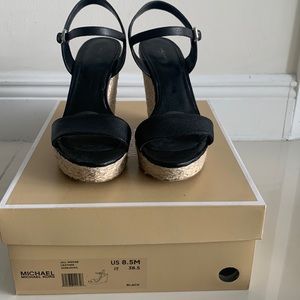 Michael Kors Jill Wedge, Black 8.5M